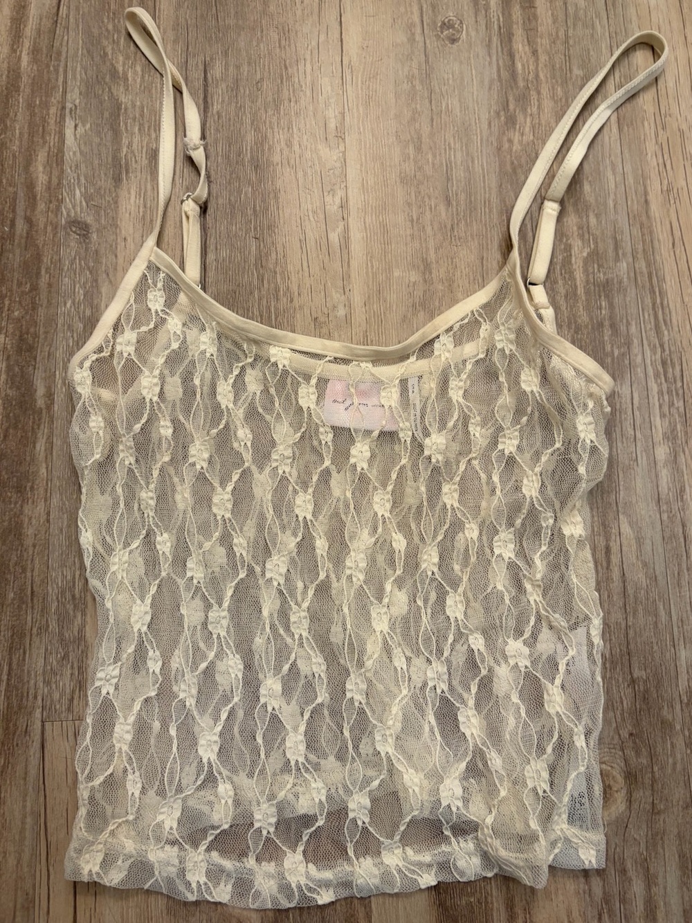 Urban Outfitters Cream Lace Mesh Cami